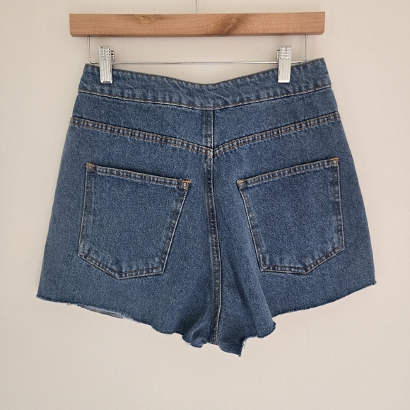 Farm Rio Multicolored High Rise Crochet Denim Shorts - Picture 6 of 6